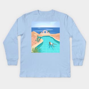 Girl in desert Kids Long Sleeve T-Shirt